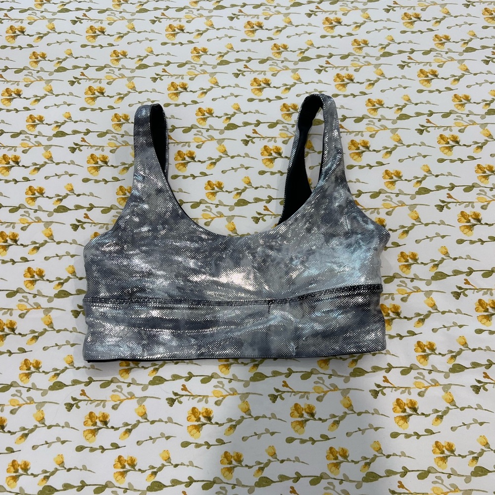 NWOT Lululemon Align Bra Black/Grey Shimmer A/B Cup Size 8